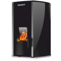 BURNIT Камин на пелети 18 kW Црна боја - централно греење